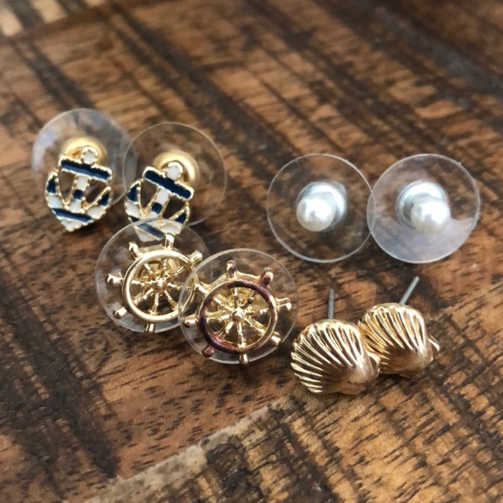 Nautical Earrings Set of 4
